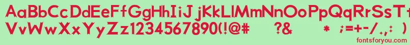 Week Font – Red Fonts on Green Background