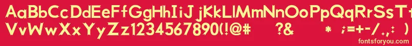 Week Font – Yellow Fonts on Red Background