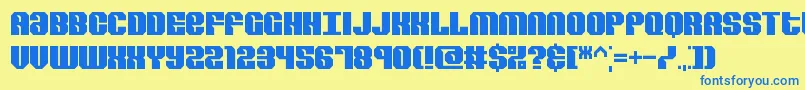 RevertBrk-Schriftart – Blaue Schriften auf gelbem Hintergrund