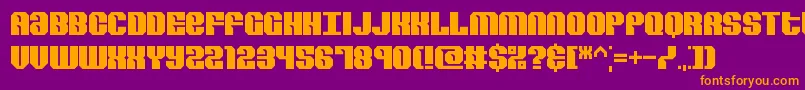 RevertBrk-fontti – oranssit fontit violetilla taustalla