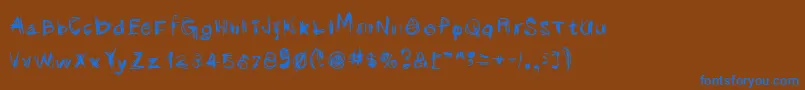 Scribbli Font – Blue Fonts on Brown Background