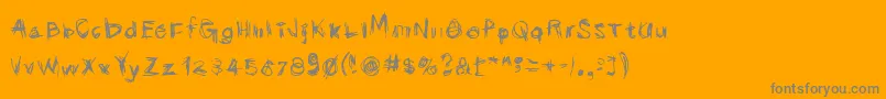 Scribbli-Schriftart – Graue Schriften auf orangefarbenem Hintergrund