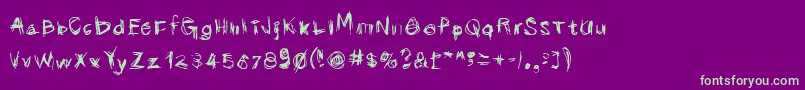 Scribbli Font – Green Fonts on Purple Background