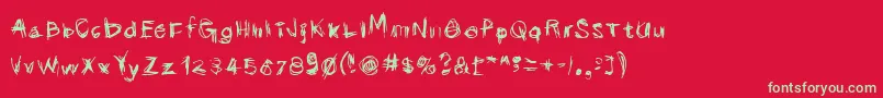 Scribbli Font – Green Fonts on Red Background