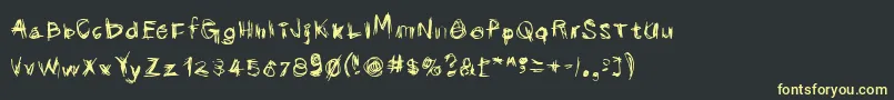 Scribbli Font – Yellow Fonts on Black Background