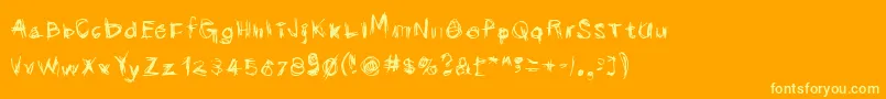 Scribbli Font – Yellow Fonts on Orange Background