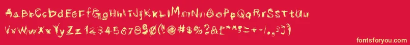 More about Scribbli Font Scribbli Font – Yellow Fonts on Red Background