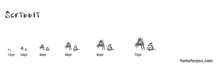 Scribbli Font Sizes