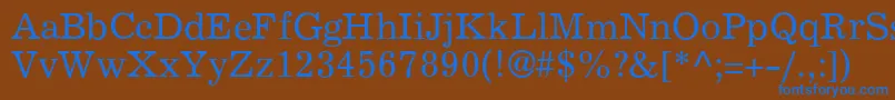 Saiba mais sobre a fonte ExemplaryRegular Fonte ExemplaryRegular – fontes azuis em um fundo marrom