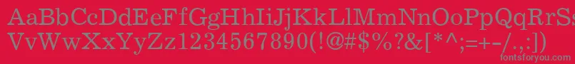 Czcionka ExemplaryRegular – szare czcionki na czerwonym tle