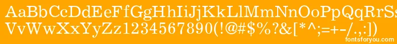 フォントExemplaryRegular – オレンジの背景に白い文字