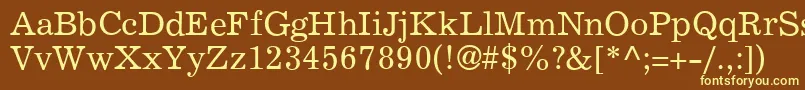 Шрифт ExemplaryRegular – жёлтые шрифты на коричневом фоне