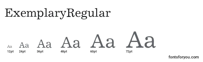 Размеры шрифта ExemplaryRegular