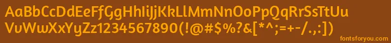 Czcionka AmaranthRegular – pomarańczowe czcionki na brązowym tle