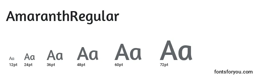 AmaranthRegular Font Sizes