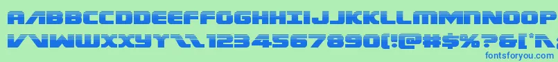 フォントFederalescorthalf – 青い文字は緑の背景です。