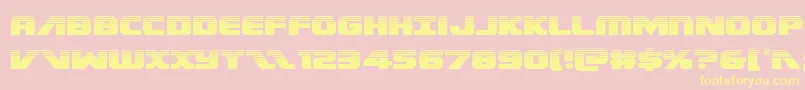Federalescorthalf-Schriftart – Gelbe Schriften auf rosa Hintergrund