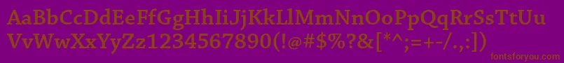 ChaparralproSemibold-Schriftart – Braune Schriften auf violettem Hintergrund