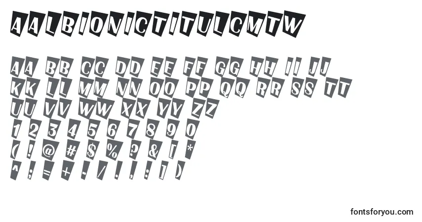 Schriftart AAlbionictitulcmtw – Alphabet, Zahlen, spezielle Symbole