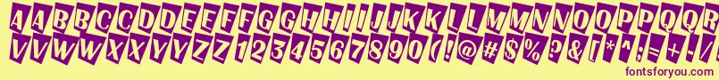 AAlbionictitulcmtw Font – Purple Fonts on Yellow Background