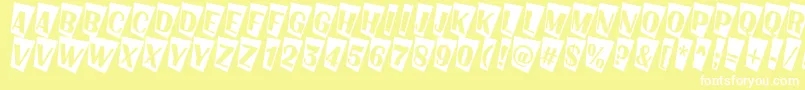 AAlbionictitulcmtw-Schriftart – Weiße Schriften auf gelbem Hintergrund