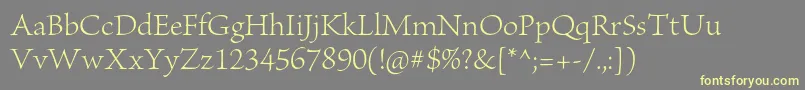 BriosoproLightsubh-fontti – keltaiset fontit harmaalla taustalla
