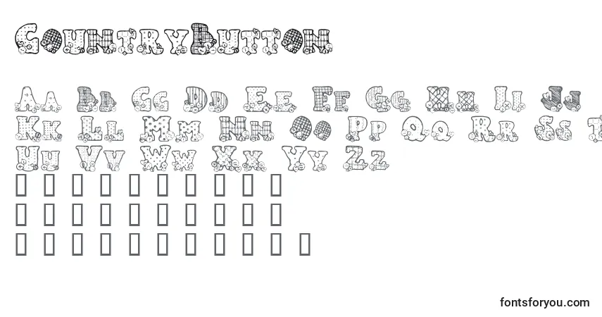 A fonte CountryButton – alfabeto, números, caracteres especiais
