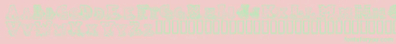 CountryButton Font – Green Fonts on Pink Background