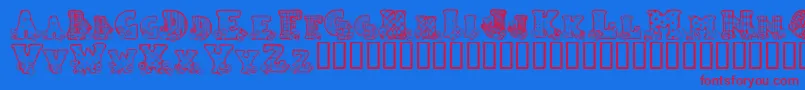 CountryButton Font – Red Fonts on Blue Background