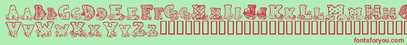 CountryButton Font – Red Fonts on Green Background