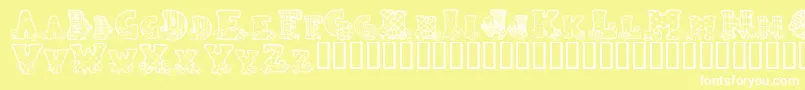 Fonte CountryButton – fontes brancas em um fundo amarelo