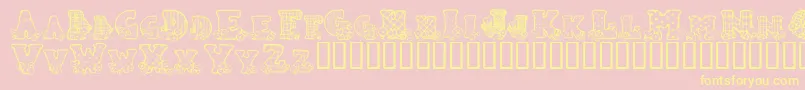 CountryButton Font – Yellow Fonts on Pink Background