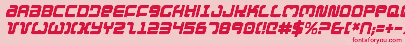 フォントExedorecondi – ピンクの背景に赤い文字