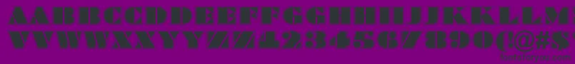 フォントABraggatitulgr – 紫の背景に黒い文字