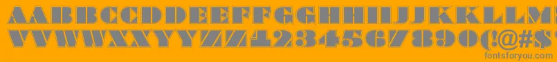 ABraggatitulgr-Schriftart – Graue Schriften auf orangefarbenem Hintergrund