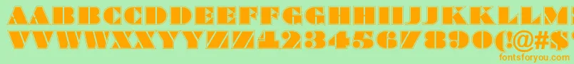 ABraggatitulgr-Schriftart – Orangefarbene Schriften auf grünem Hintergrund