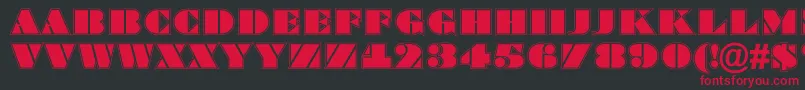 フォントABraggatitulgr – 黒い背景に赤い文字