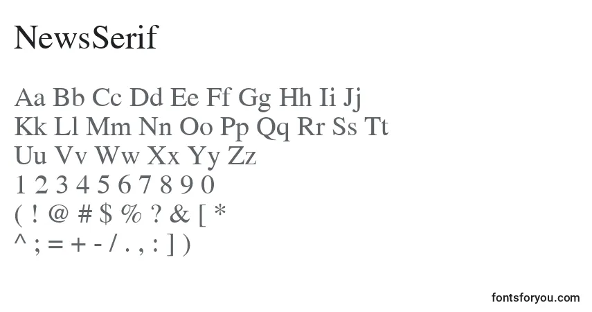 Fuente NewsSerif - alfabeto, números, caracteres especiales