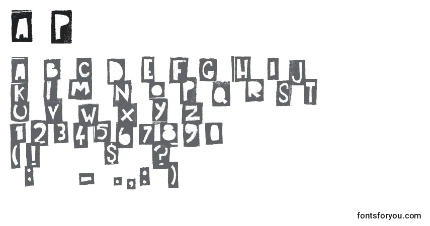 Schriftart ArtPost – Alphabet, Zahlen, spezielle Symbole