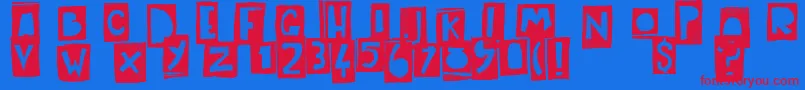 ArtPost Font – Red Fonts on Blue Background