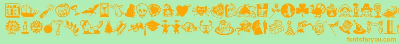 fuente MiniPicsLilEvents – Fuentes Naranjas Sobre Fondo Verde