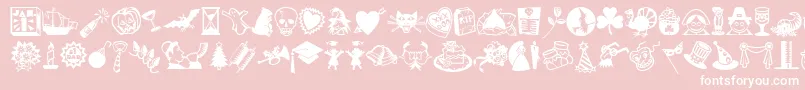 MiniPicsLilEvents-Schriftart – Weiße Schriften auf rosa Hintergrund