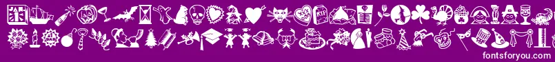 MiniPicsLilEvents Font – White Fonts on Purple Background