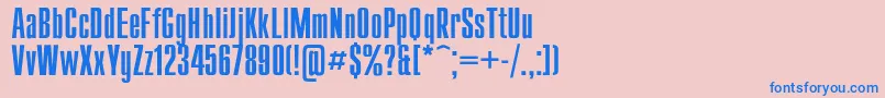 フォントCompact – ピンクの背景に青い文字