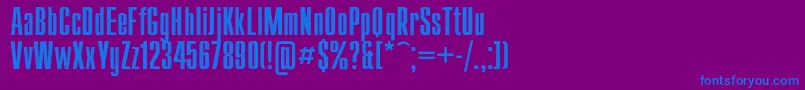 フォントCompact – 紫色の背景に青い文字