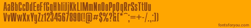 Compact-fontti – ruskeat fontit oranssilla taustalla