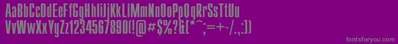 Compact-fontti – harmaat kirjasimet violetilla taustalla
