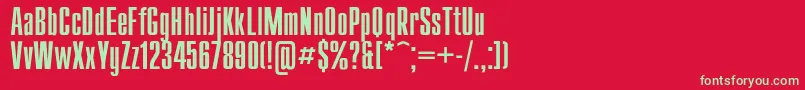フォントCompact – 赤い背景に緑の文字