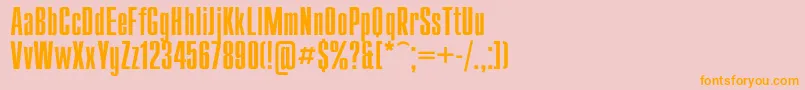 Compact Font – Orange Fonts on Pink Background