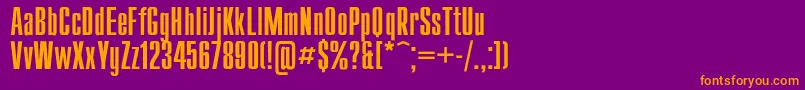 Compact-fontti – oranssit fontit violetilla taustalla